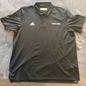 Texas A&M Adidas Men's Black Polo Shirt